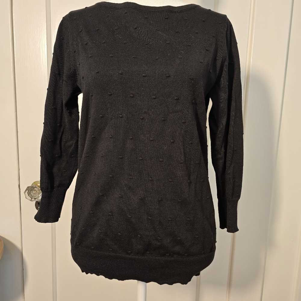Ann Taylor Black Textured Sweater Size S